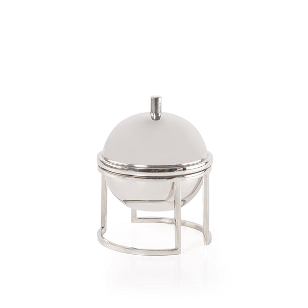 طقم 3 استاند تقديم من الستانلس ستيل مع  غطاء بتصميم دائري