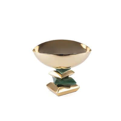 Metal Nut Bowl – Green & Gold