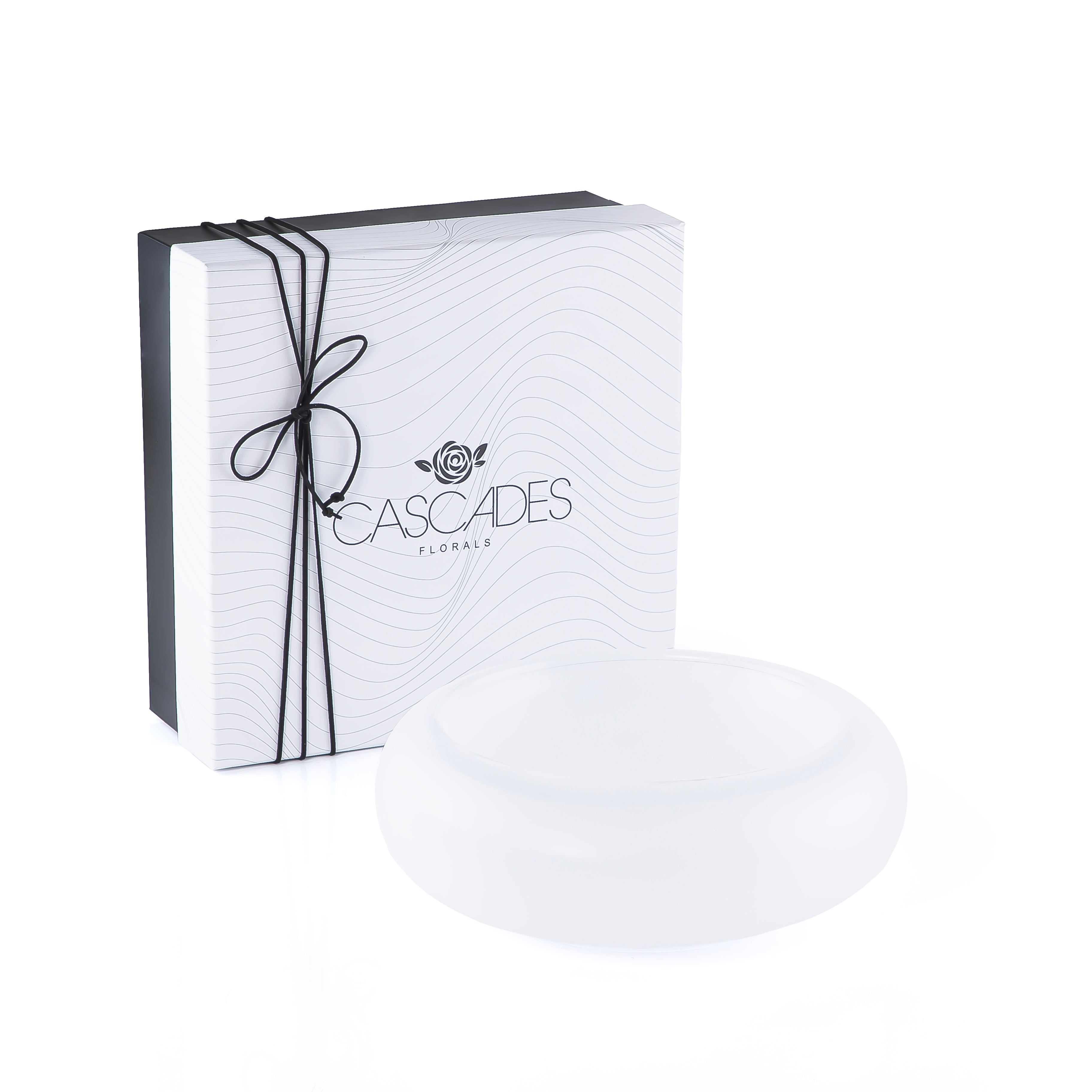 وعاء تقديم زجاجي أنيق حجم صغير - أبيض