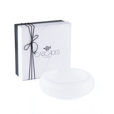 وعاء تقديم زجاجي أنيق حجم صغير - أبيض