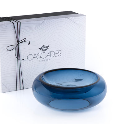 وعاء تقديم زجاجي أنيق حجم كبير - أزرق