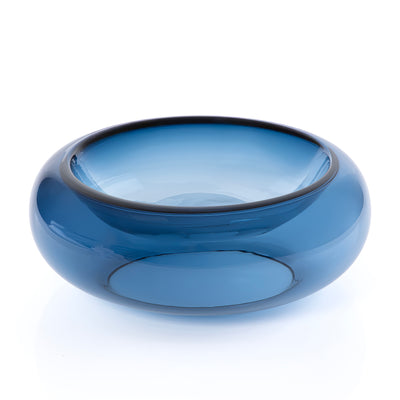 وعاء تقديم زجاجي أنيق حجم كبير - أزرق