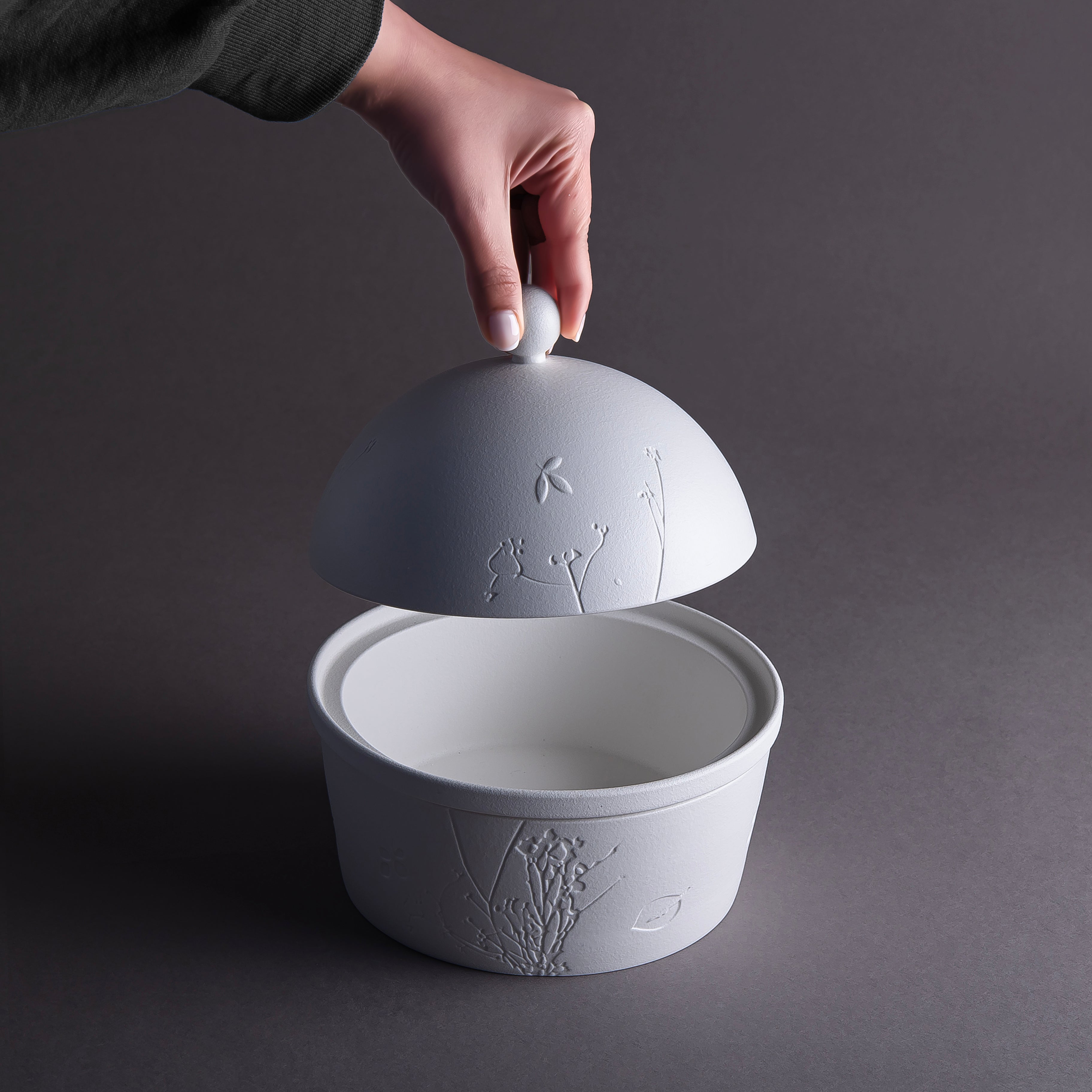 Matt White Ceramic Bowl with cover