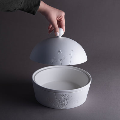 Matt White Ceramic Bowl with cover