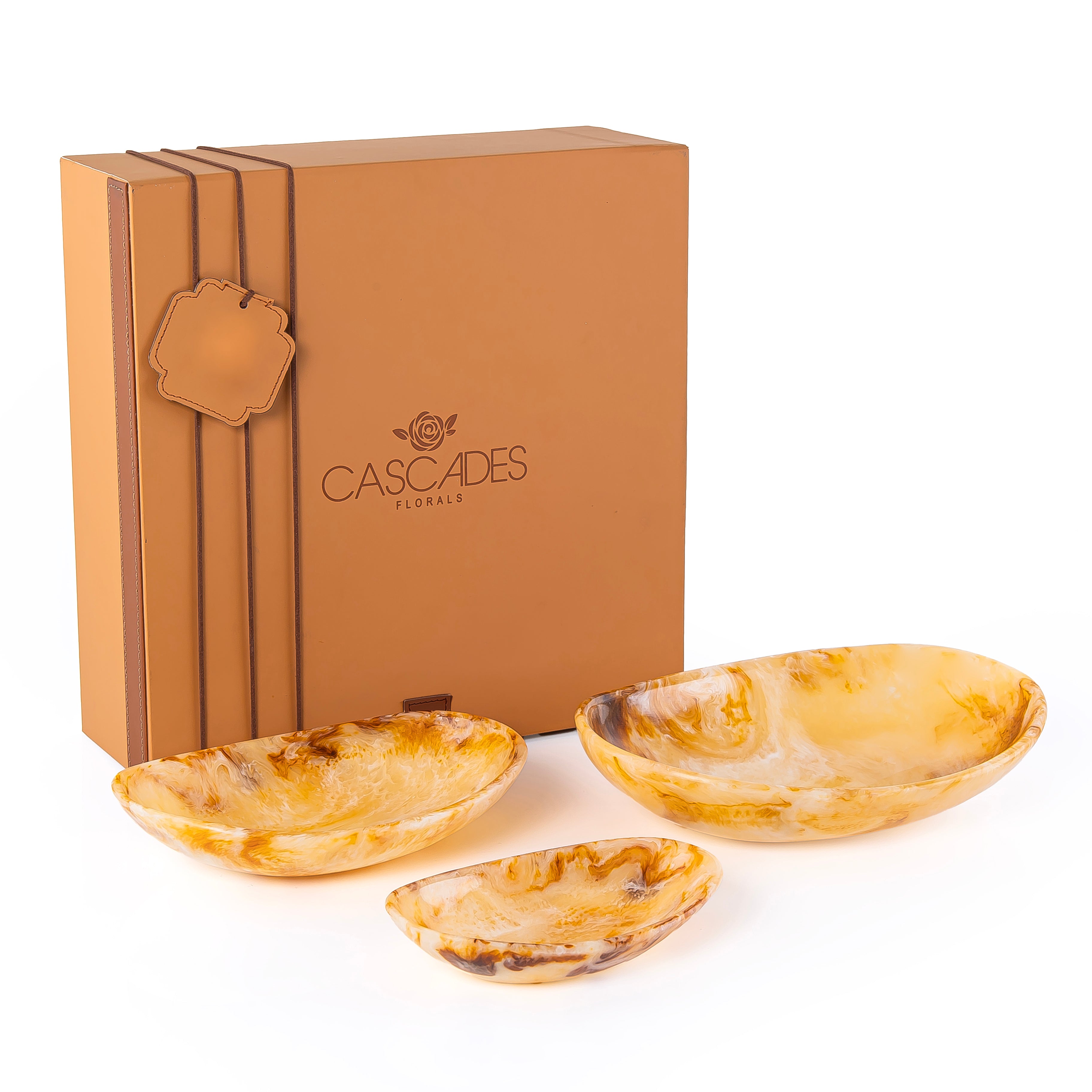 طقم 3 طبق تقديم من الريزن -عنبر