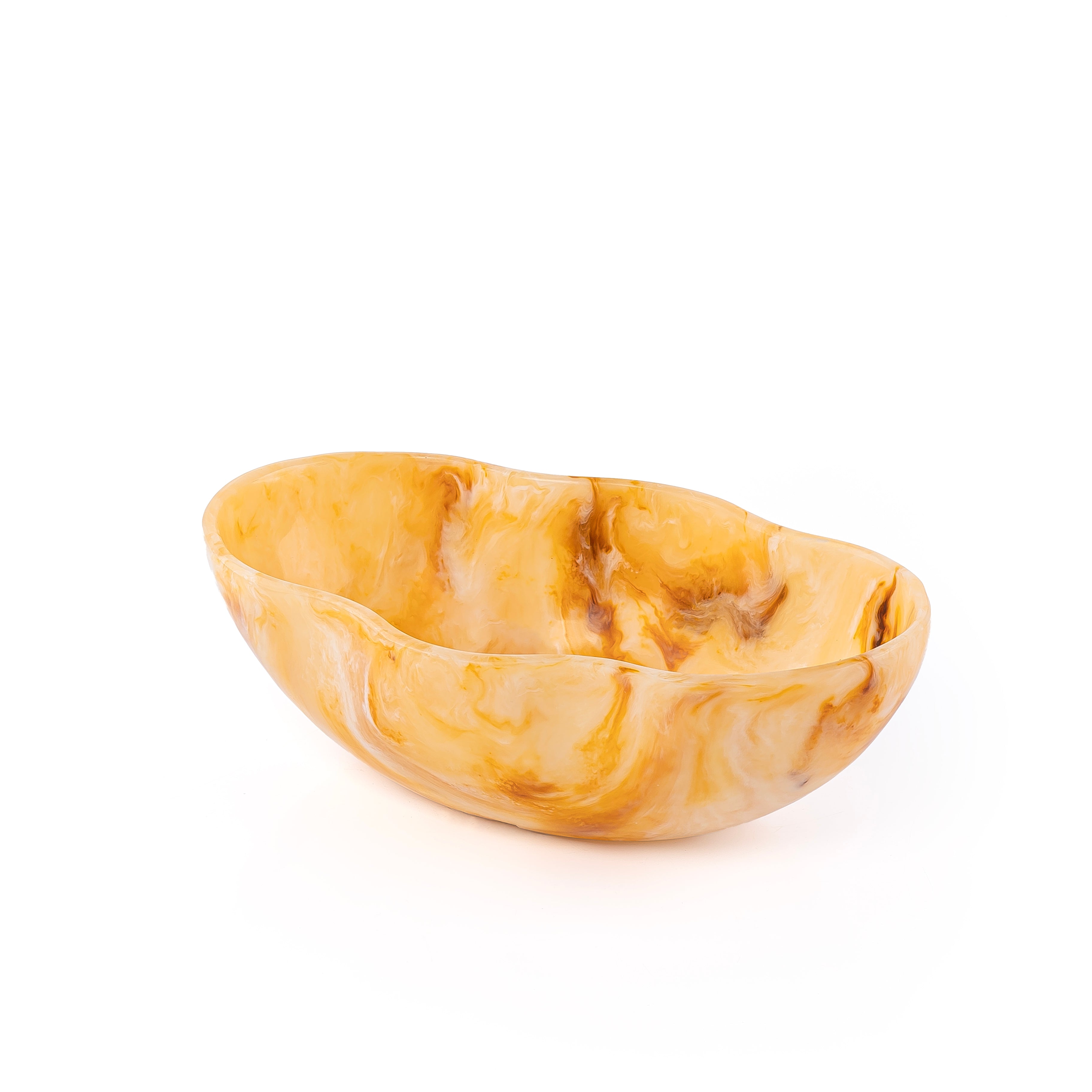 Medium Resin Oval Serving Bowl - Amber