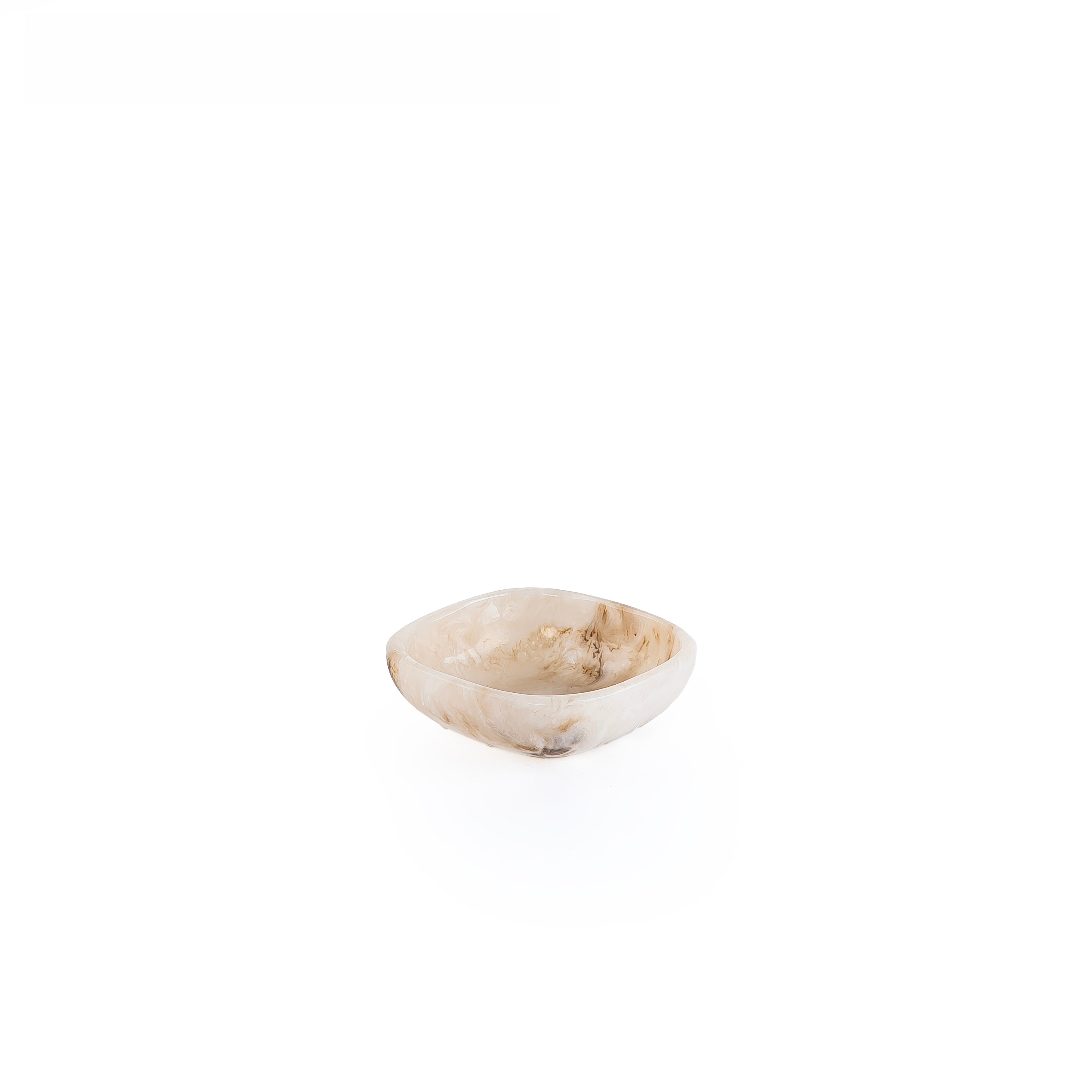 Small Resin Round Serving Bowl - Beige