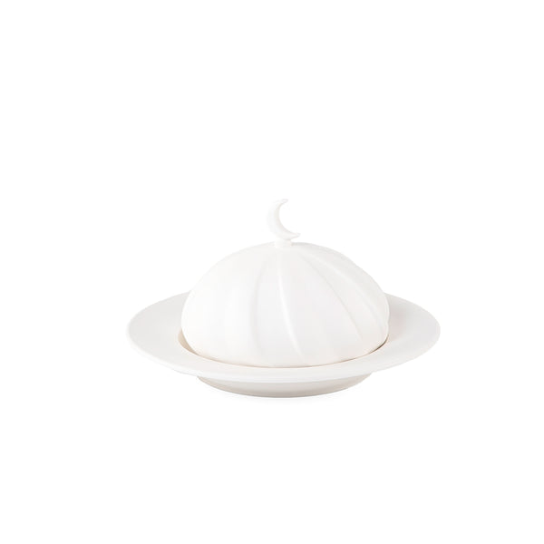 Ceramic Bowl with Spinning Lid and 
Crescent -Medium
