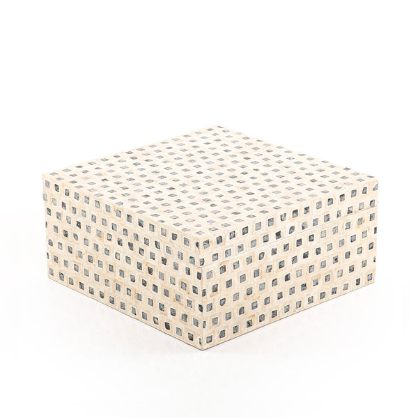 Wide Mother of Pearl Box with Square Lid