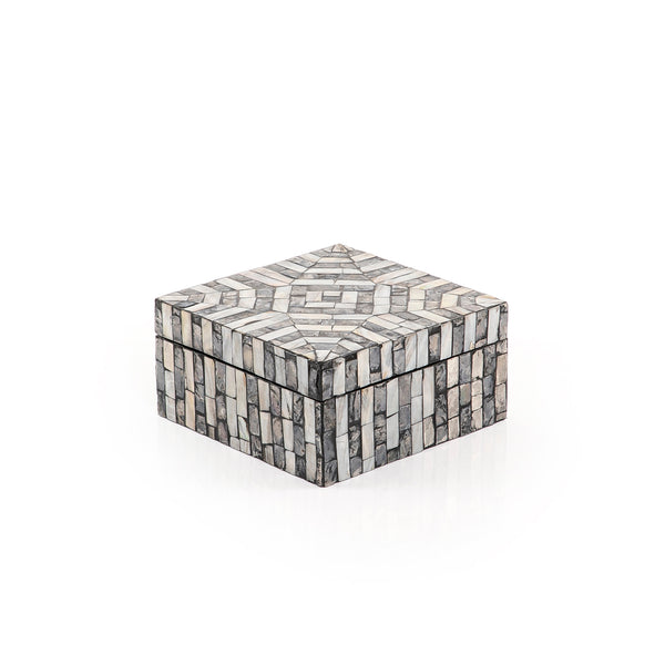 Square Mother of Pearl Box with Lid - Small