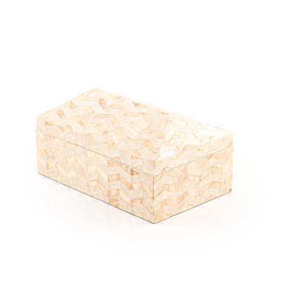 Rectangular Mother of Pearl Box with Raised Lid - 16*20*20