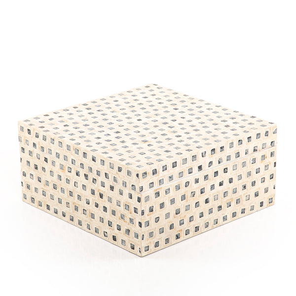 Square Mother of Pearl Box with Lid - Large