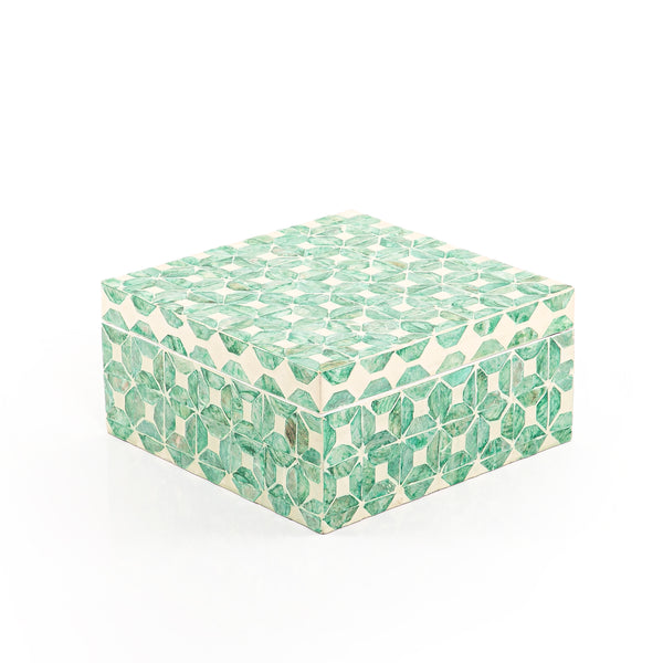 Square Mother of Pearl Box with Lid - Small