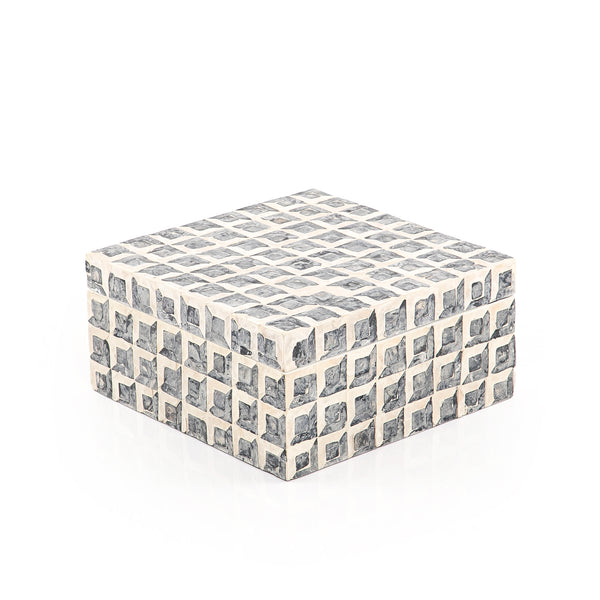 Square Mother of Pearl Box with Lid - Small