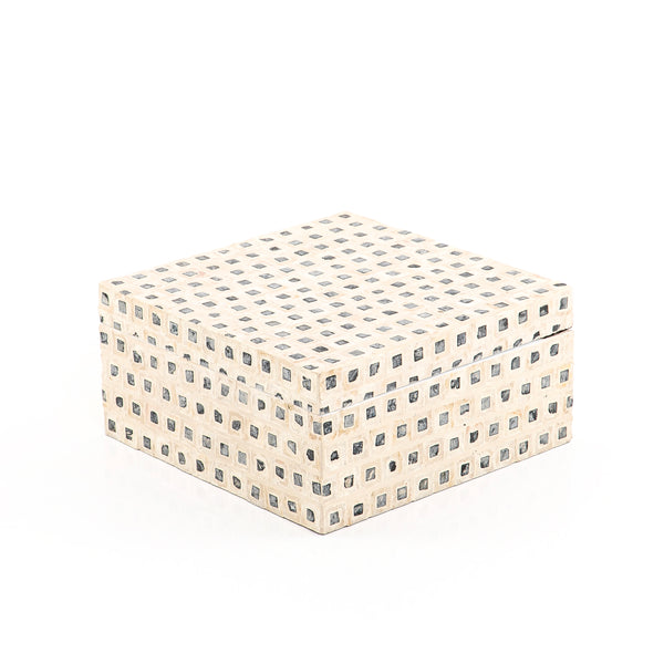 Square Mother of Pearl Box with Lid - Small