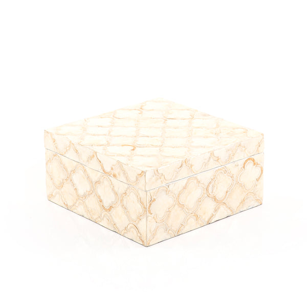 Square Mother of Pearl Box with Lid - Small