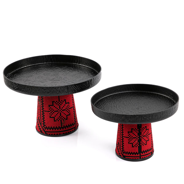 Set of Metal Stands with Modern Fabric Base