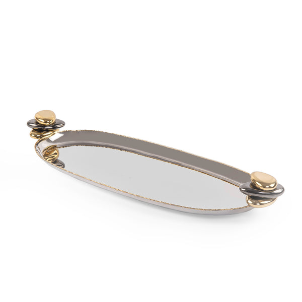 Metal Oval Tray with Handles - Medium