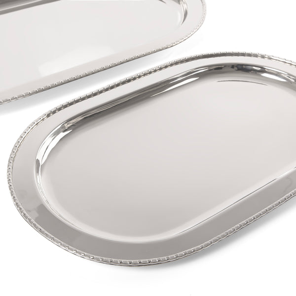 Set of 2 aluminum oval tray