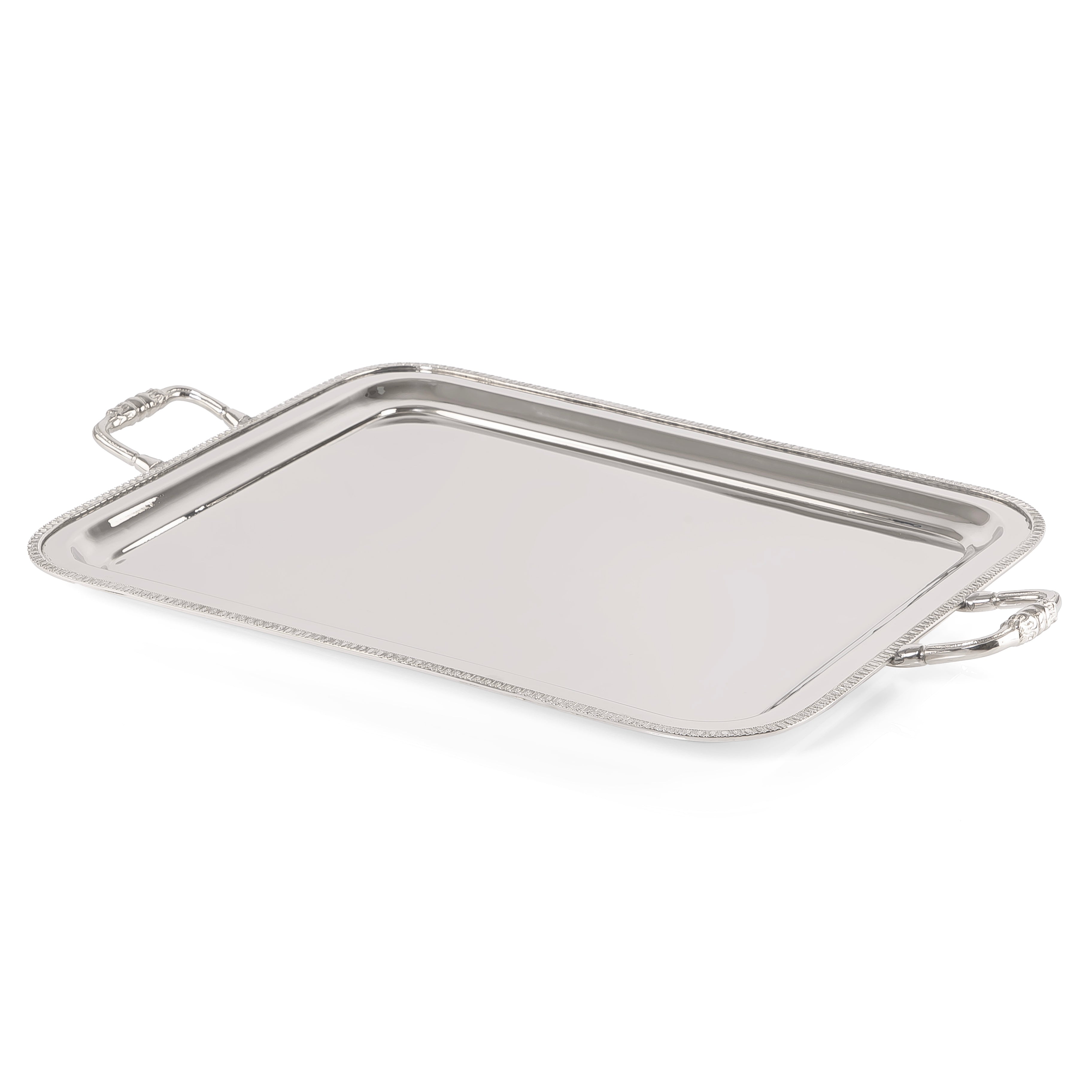 Metal Serving tray with Rectangular Design  and Side Handles - Large
