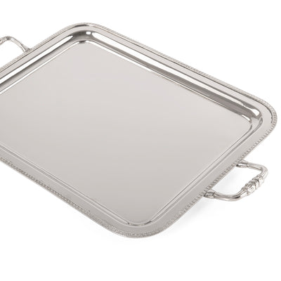 Metal Serving tray with Rectangular Design  and Side Handles - Large