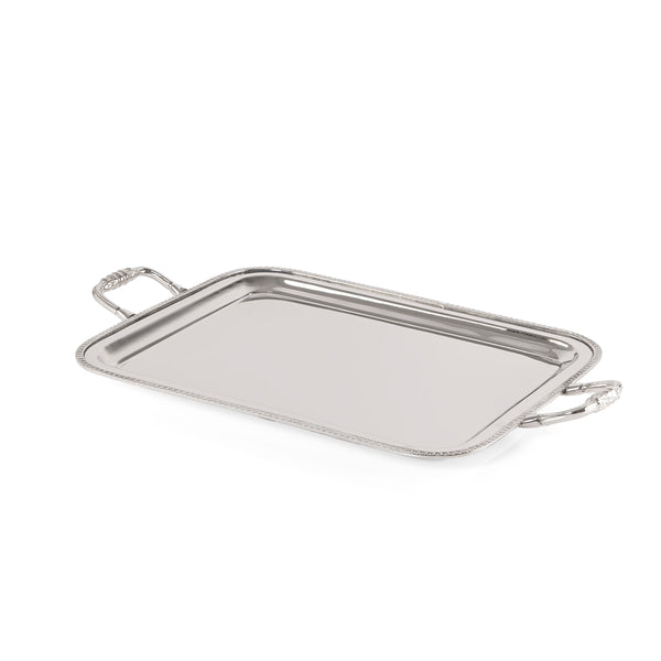 Metal Serving tray with Rectangular Design  and Side Handle - Medium