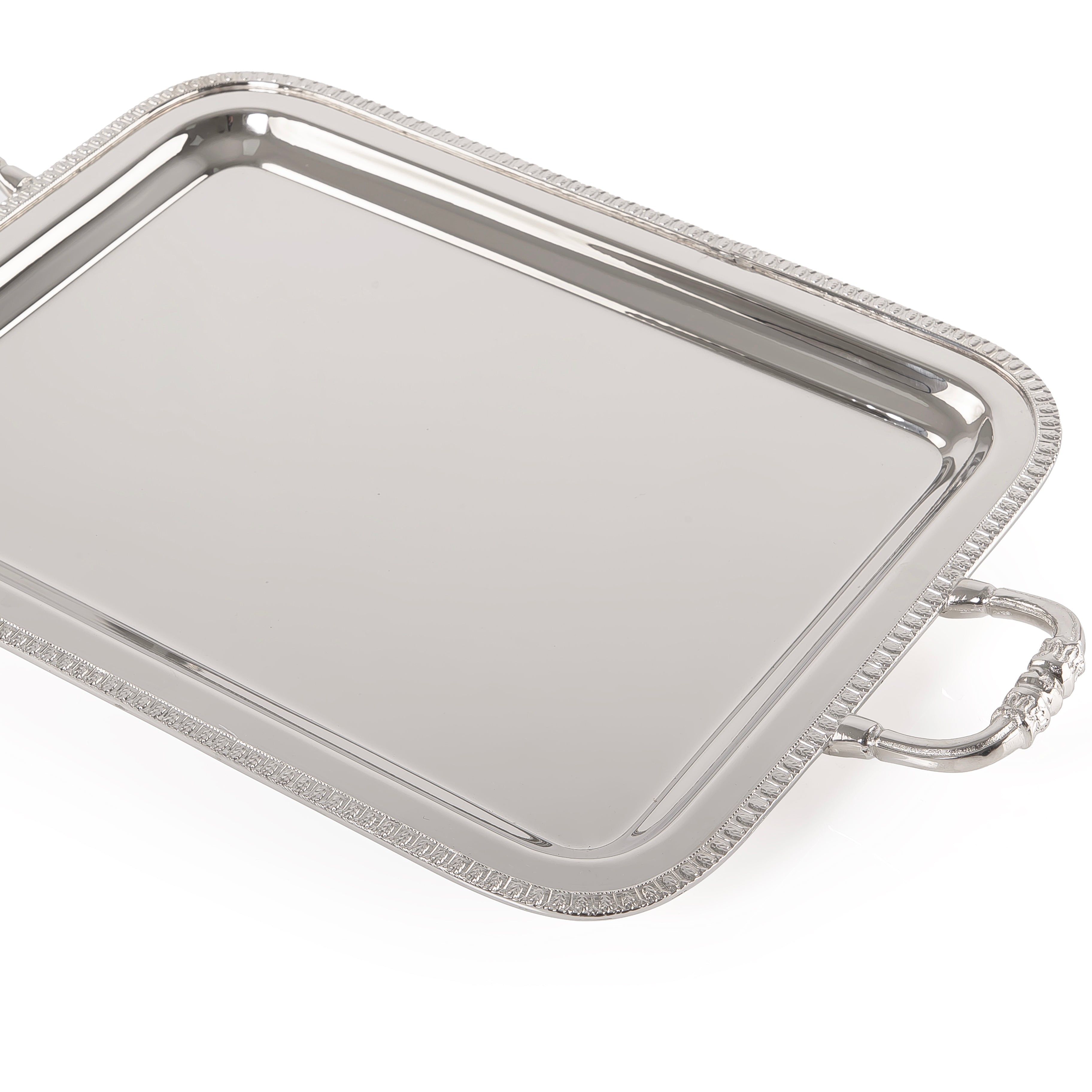 Metal Serving tray with Rectangular Design  and Side Handle - Small