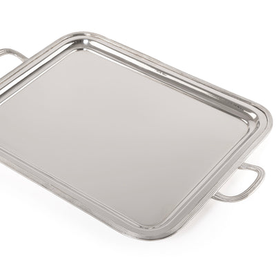 Metal Serving tray with Rectangular Design  and Side Handle - Large
