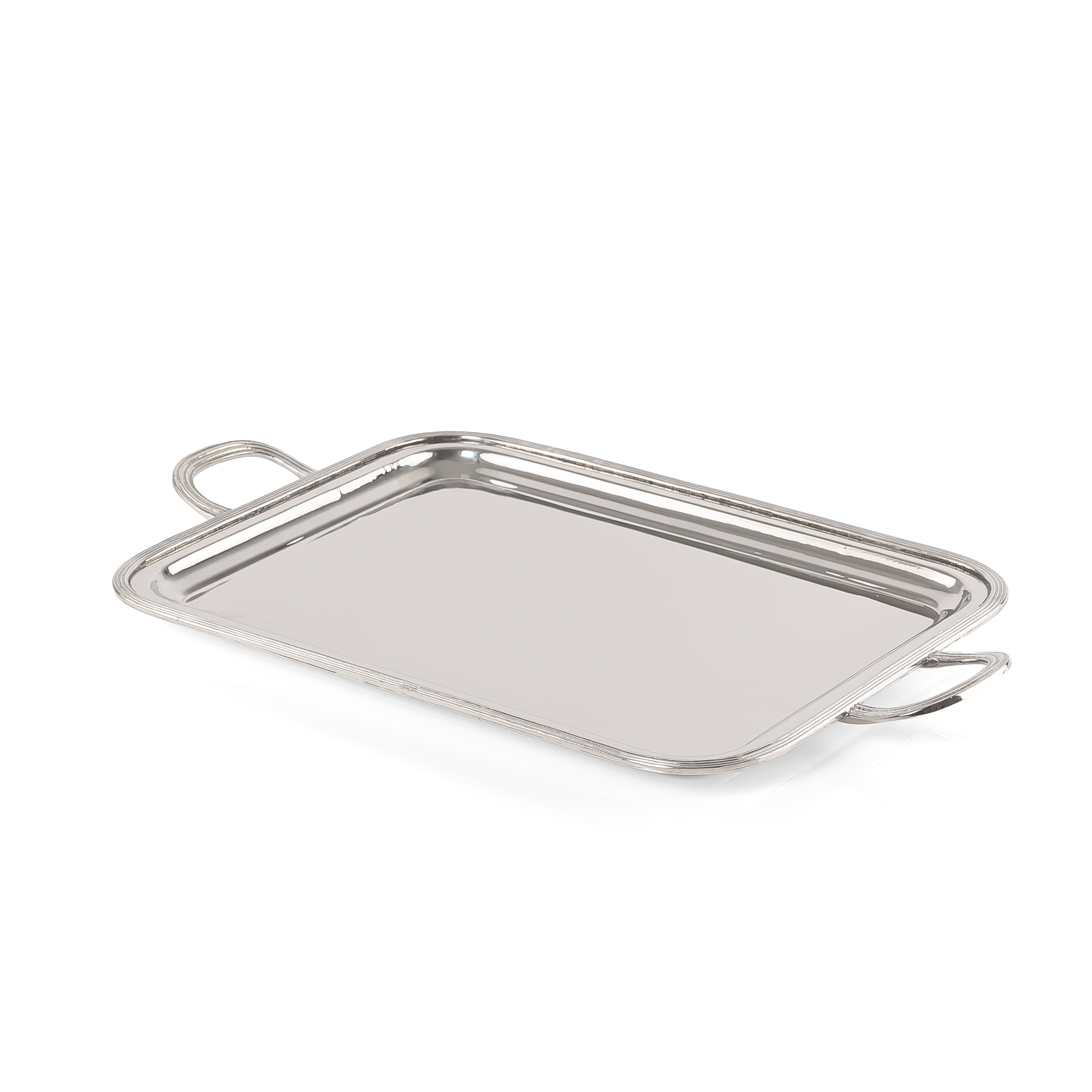 Metal Serving tray with Rectangular Design  and Side Handle - Medium