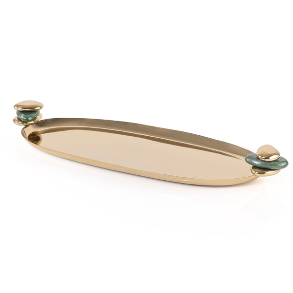 Metal Oval Tray with  Handles - Large