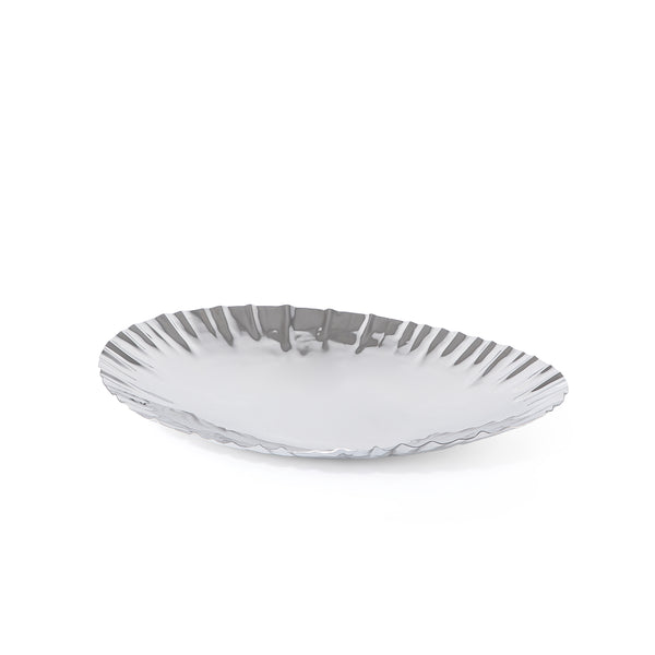 Elegant silver metal serving tray