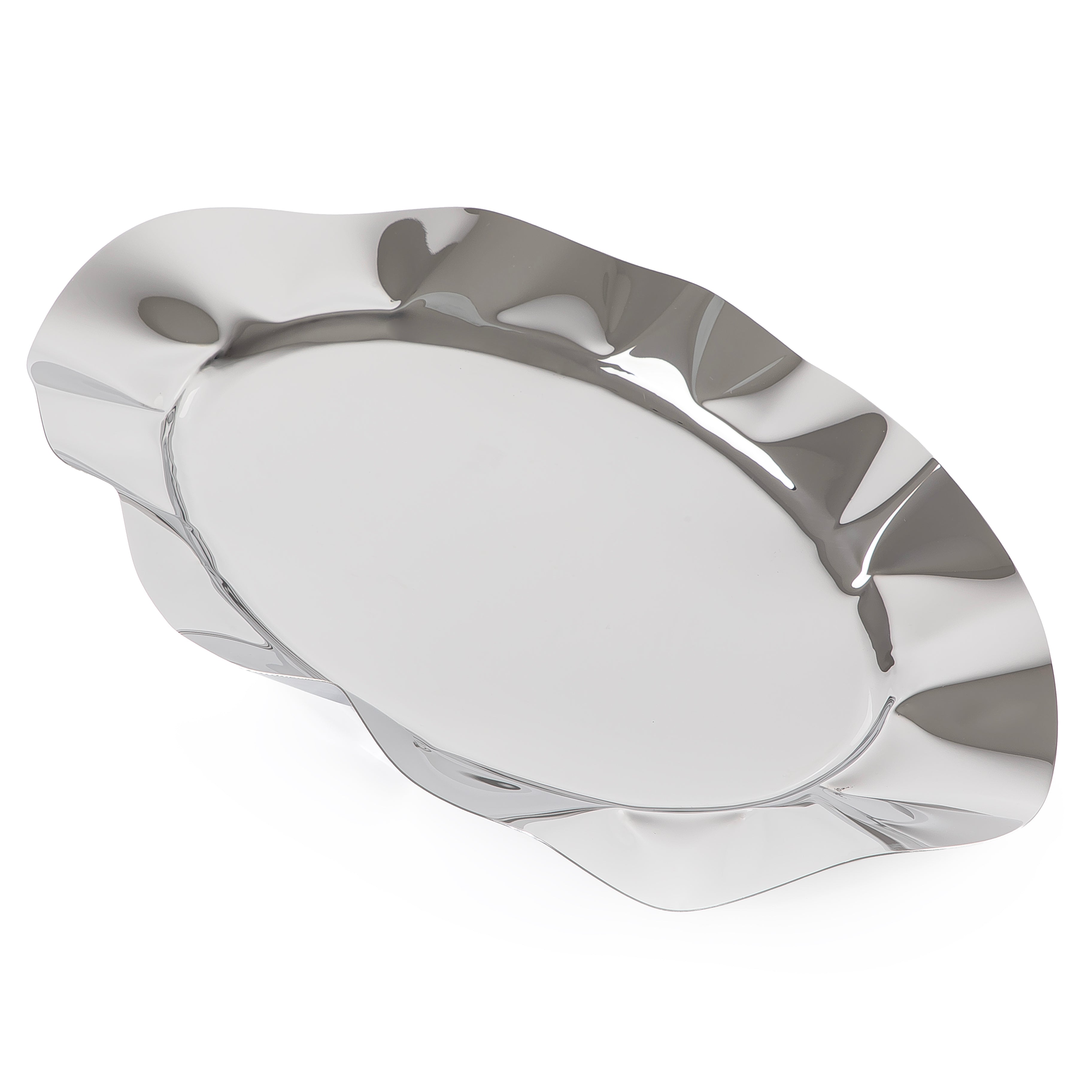 صينية تقديم معدنية أنيقة بلمسة فضية