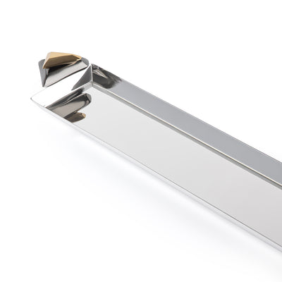 Long Metal Serving Tray Black & Gold - Large