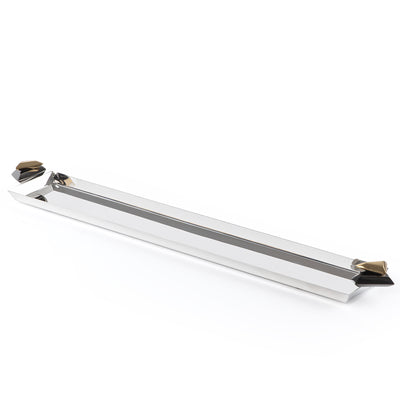 Long Metal Serving Tray Black & Gold - XLarge