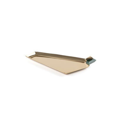Metal Tray Gold & Green - Small