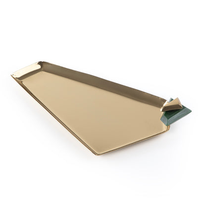 Metal Tray Gold & Green - Small