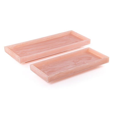 Set of 2 Rectangular Resin Serving Trays