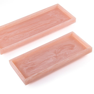 Set of 2 Rectangular Resin Serving Trays