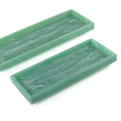 Set of 2 Rectangular Resin Serving Trays