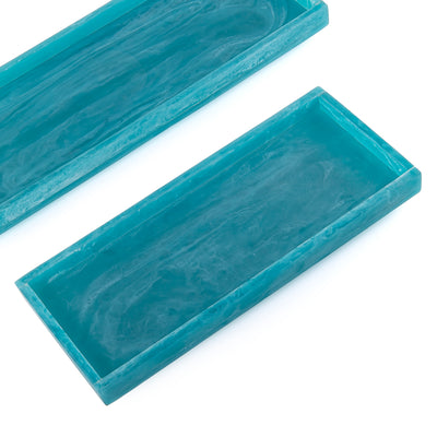 Set of 2 Rectangular Resin Serving Trays