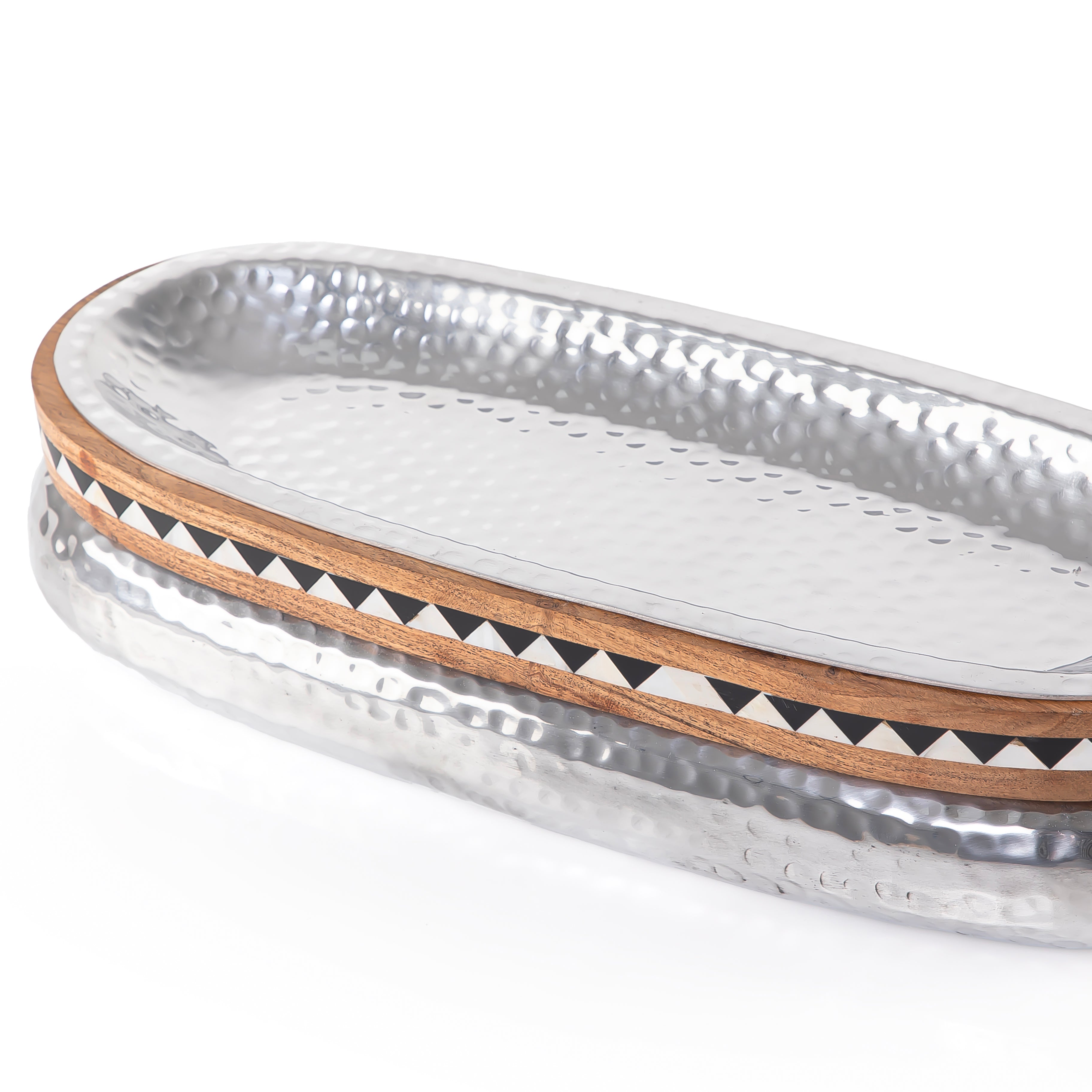 طبق بيضاوي من الألمنيوم - حجم وسط