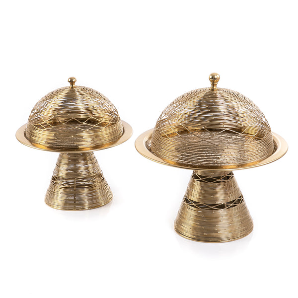 Set of Round Metal Stands with Modern Cover