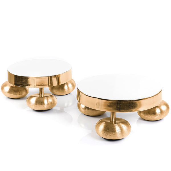 Set of Metal Stands with Round Legs Base