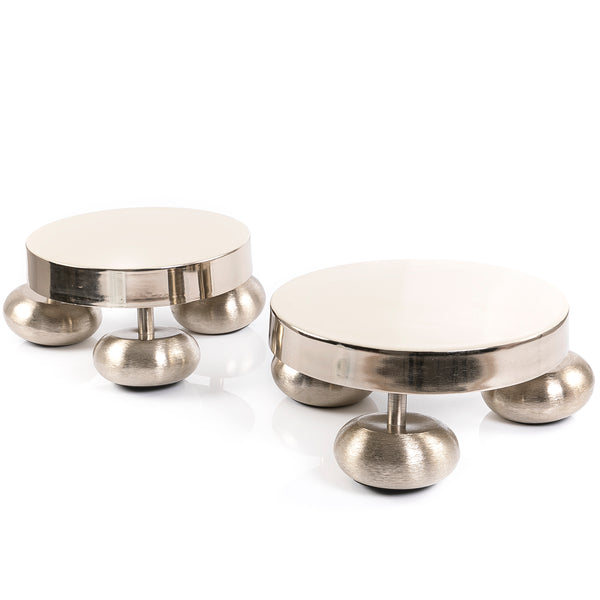 Set of Metal Stands with Round Legs Base