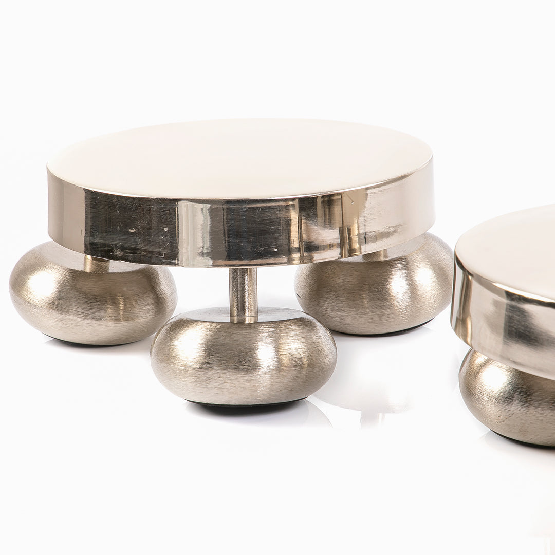 Set Of Metal Stands With Round Legs Base