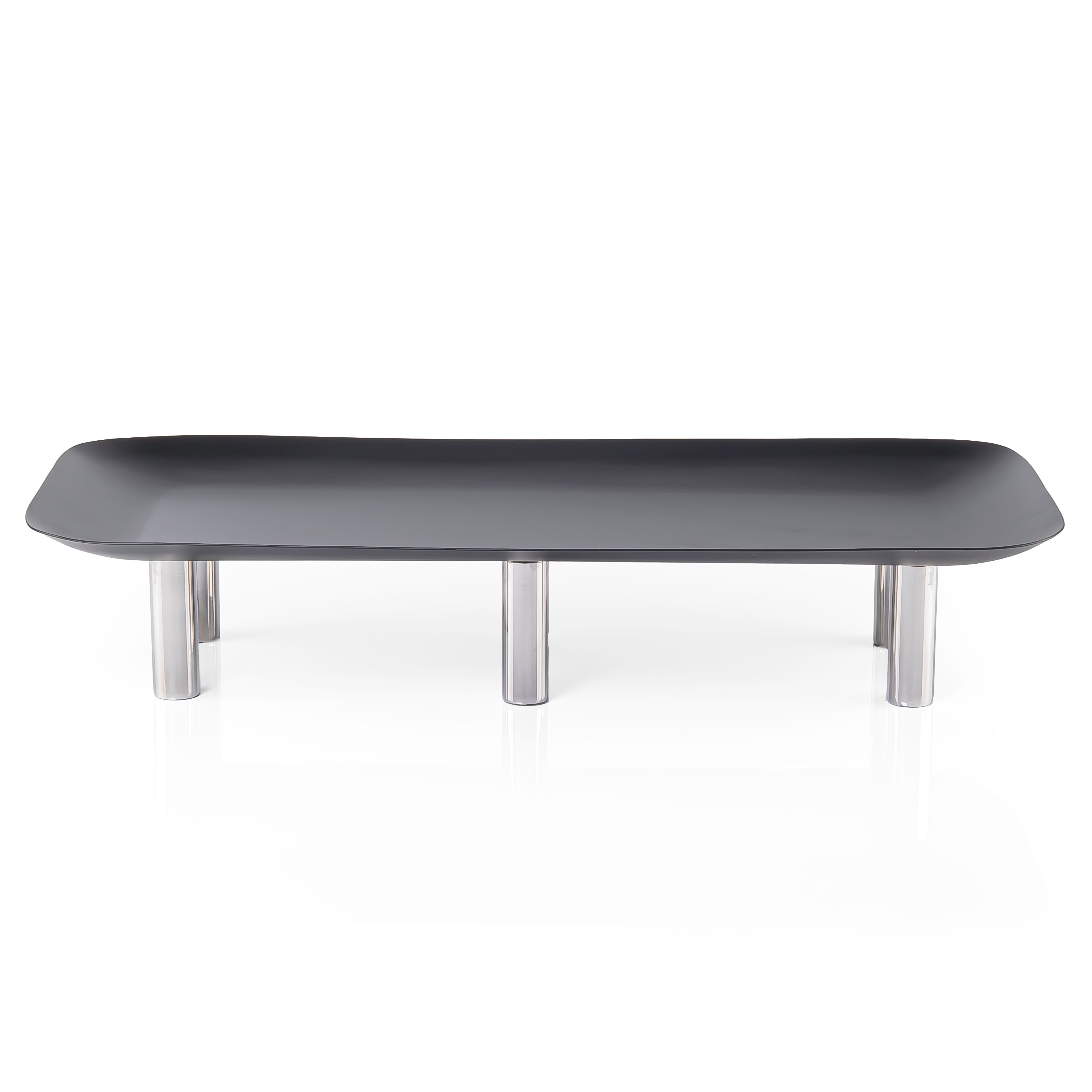 Stainless Steel Serving Stand with Black Surface