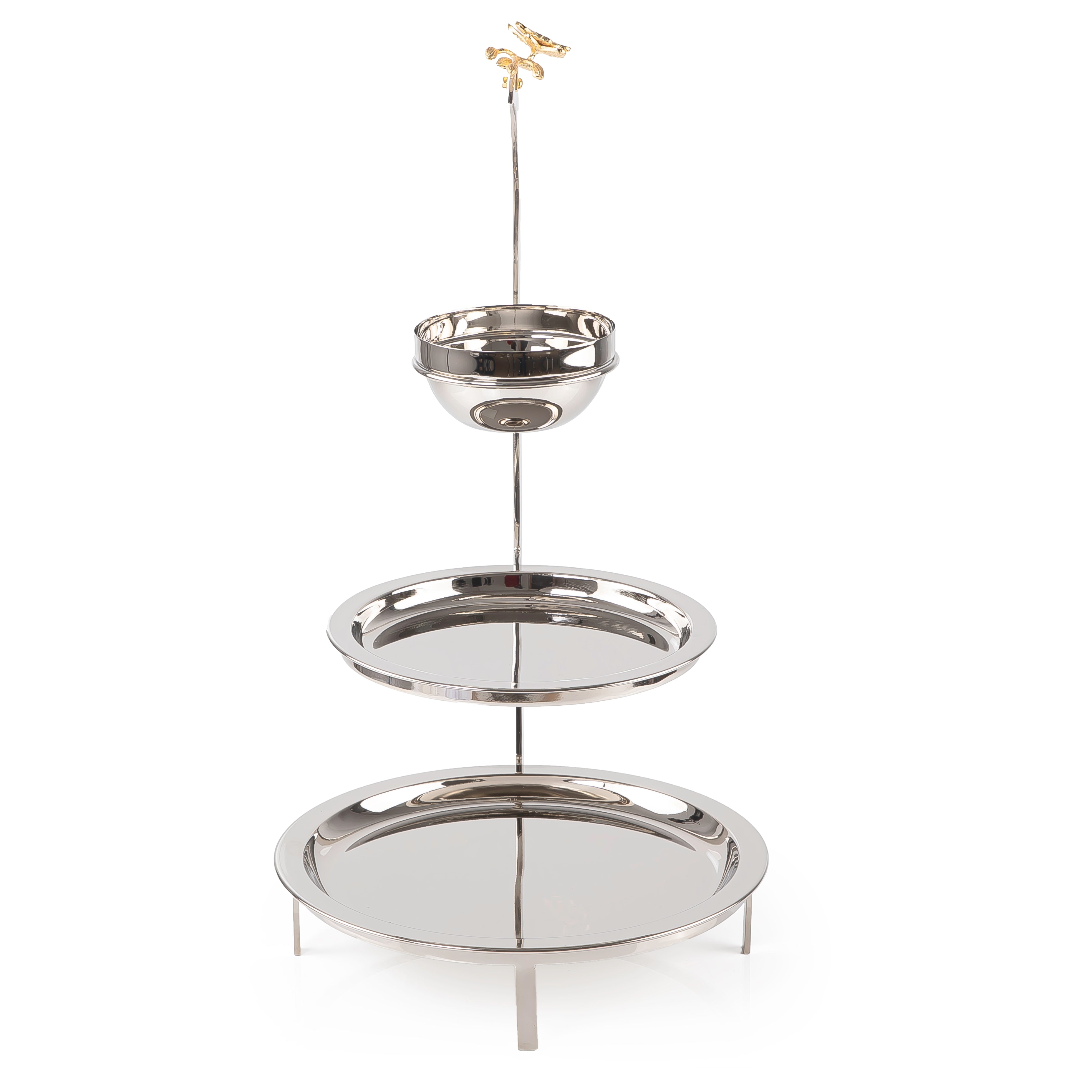 Three-Tier Stainless Steel Serving Stand