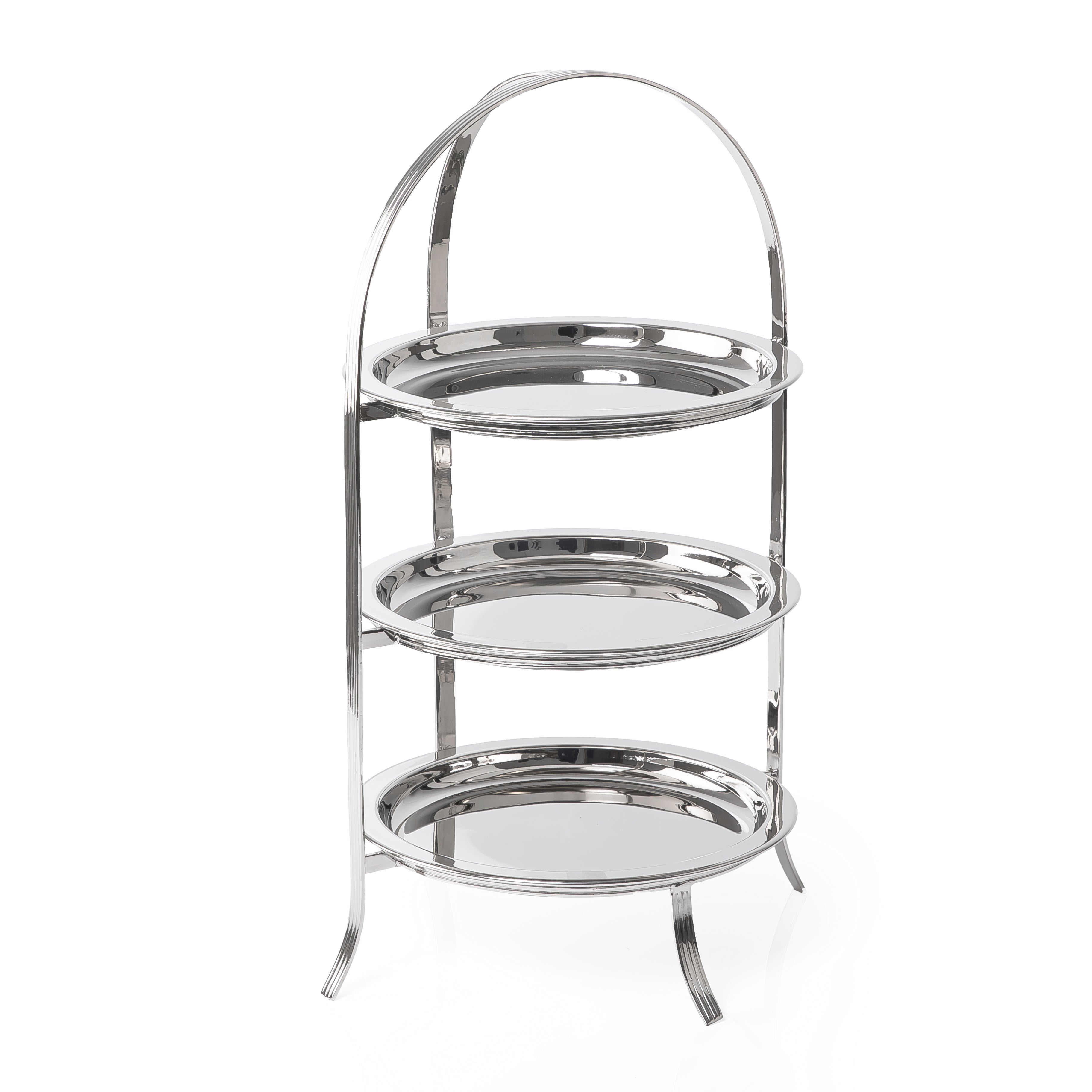 Round Three-Tier Stainless 
Steel Dish Stand