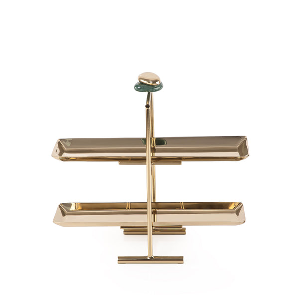Metal two tiers cake stand