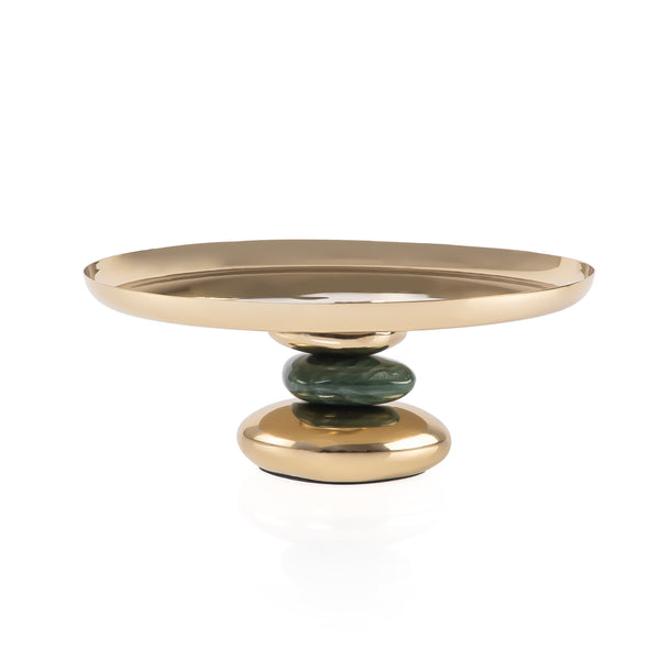 Oval Metal Stant with Pebble-Textured  Base - Medium